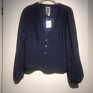 Free People polka dot blouse. Size S. NWT